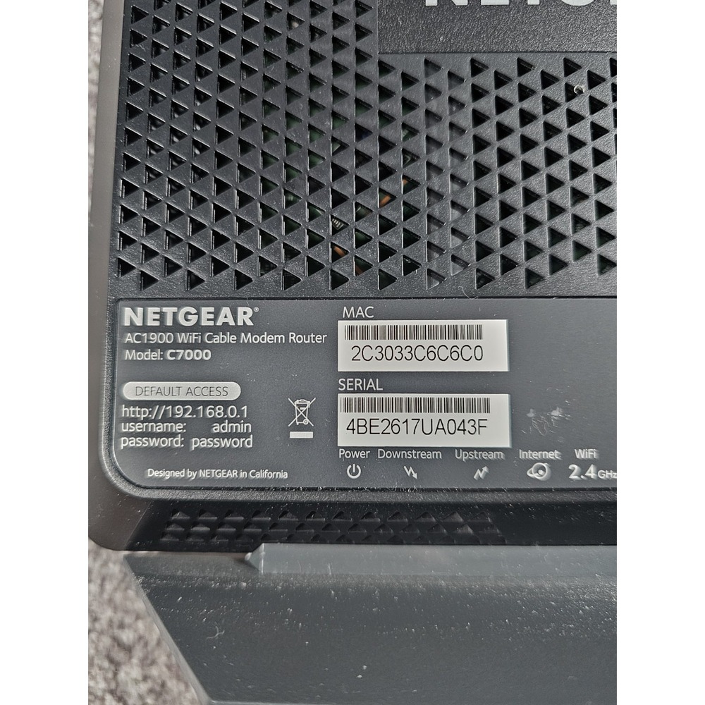 NETGEAR NIGHTHAWK AC1900 WiFi Cable Modem Router Model# C7000 - Tested & Working - Picture 8 of 13